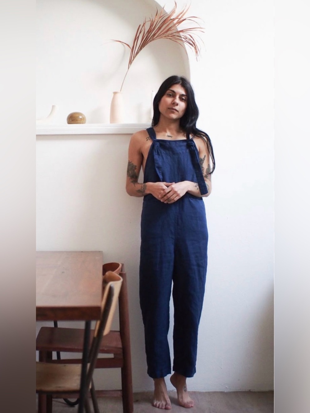 Beaton Linen Navy Overall